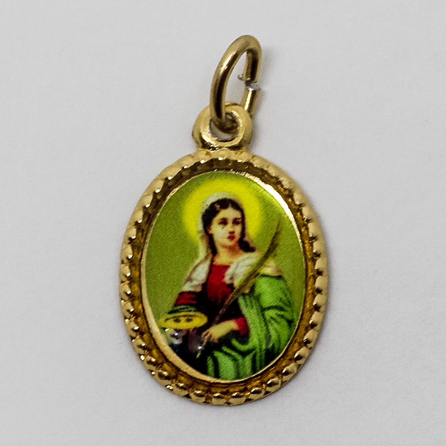 Medalha foto de Santa Luzia (pacote com 100 medalhas)